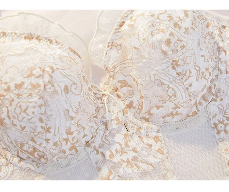 French Embroidery Lingerie Sets Lace Flower Underwear
