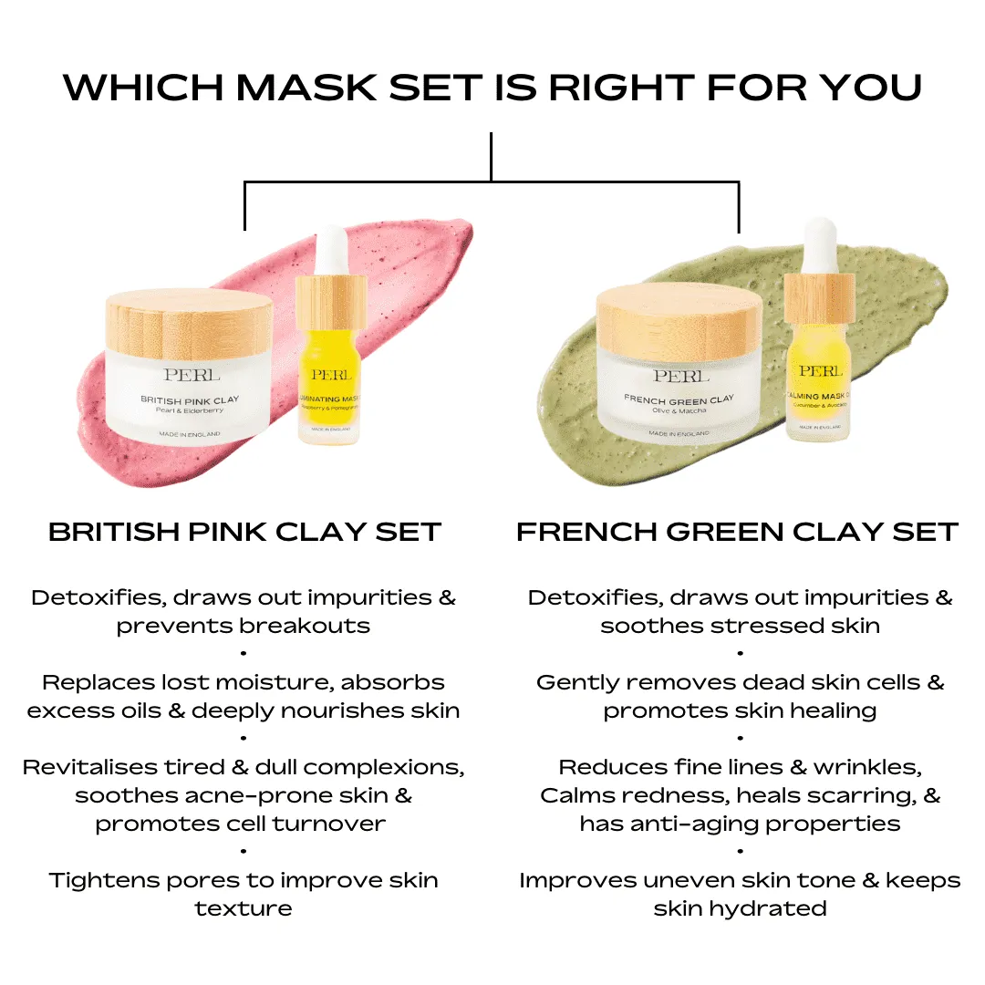 FRENCH GREEN CLAY MASK & CALMING MASK OIL SET