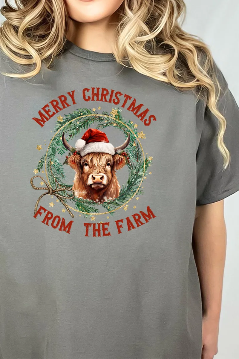 From The Farm Merry Christmas Short Sleeve Relaxed Fit T-Shirt