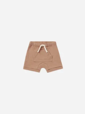 Front Pouch Short || Clay