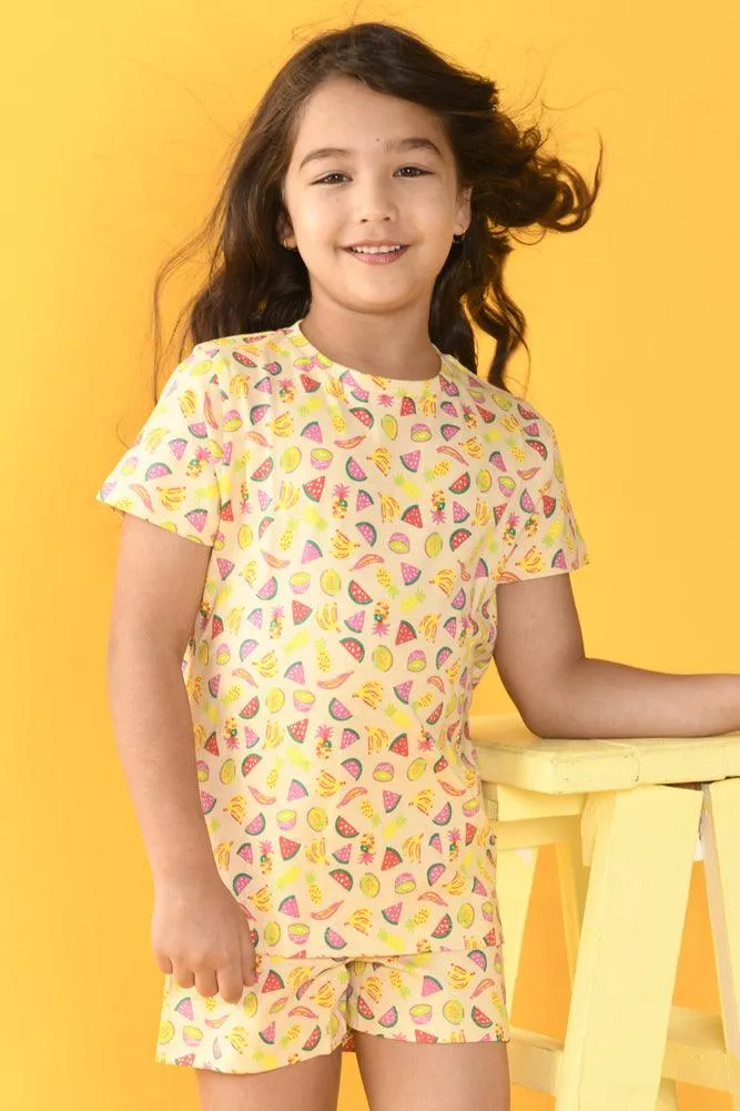 FRUIT SLEEPWEAR SHORTS SET - OFFWHITE