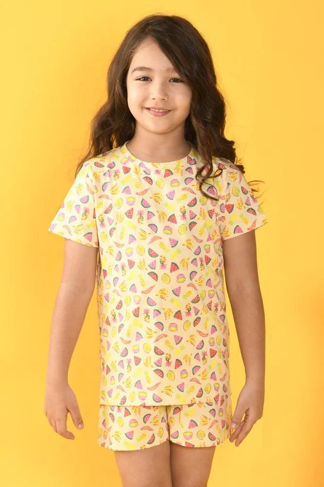 FRUIT SLEEPWEAR SHORTS SET - OFFWHITE