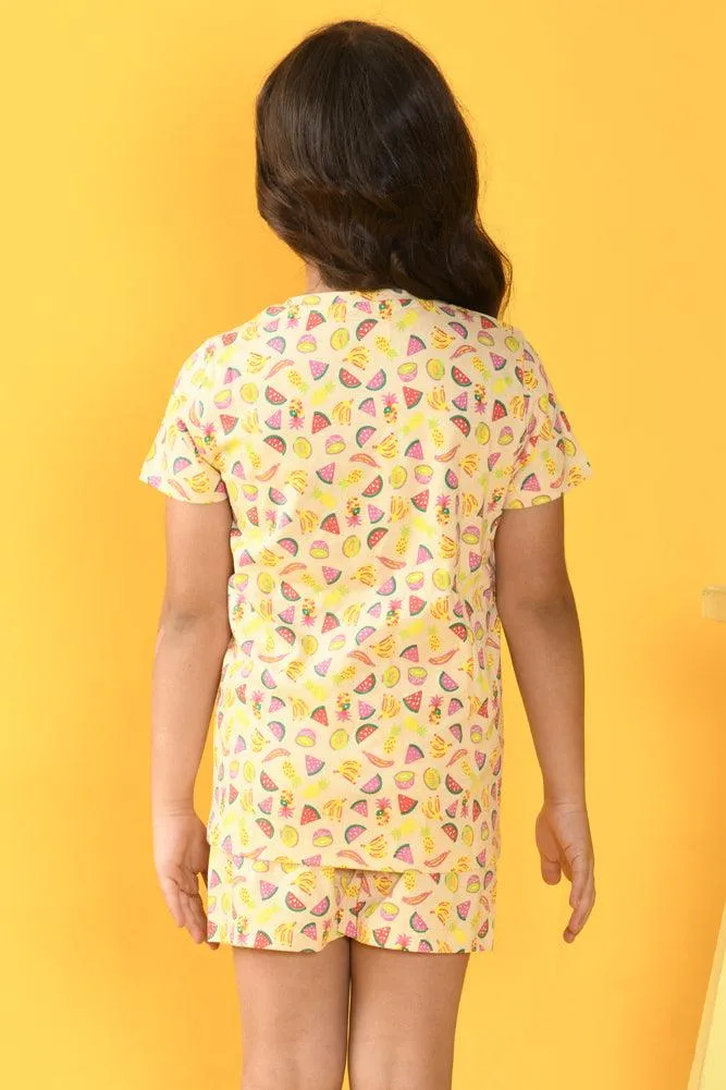 FRUIT SLEEPWEAR SHORTS SET - OFFWHITE