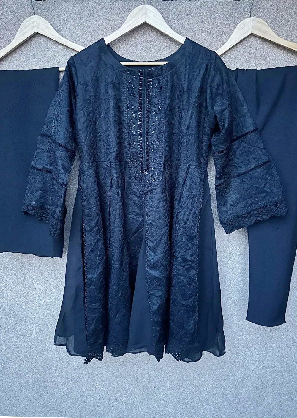 FZND-01 - Readymade - Fiza Net Frock Collection 2025