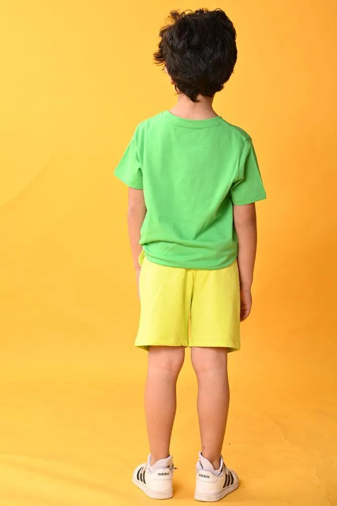 GAMING GREEN LIME SHORTS SET - GREEN/LIME