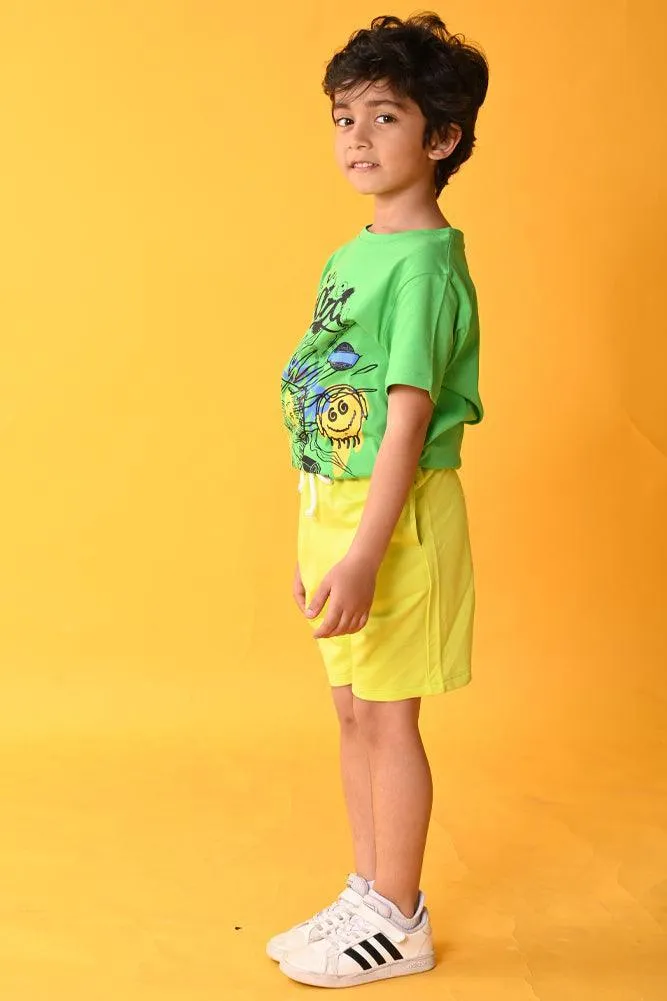 GAMING GREEN LIME SHORTS SET - GREEN/LIME