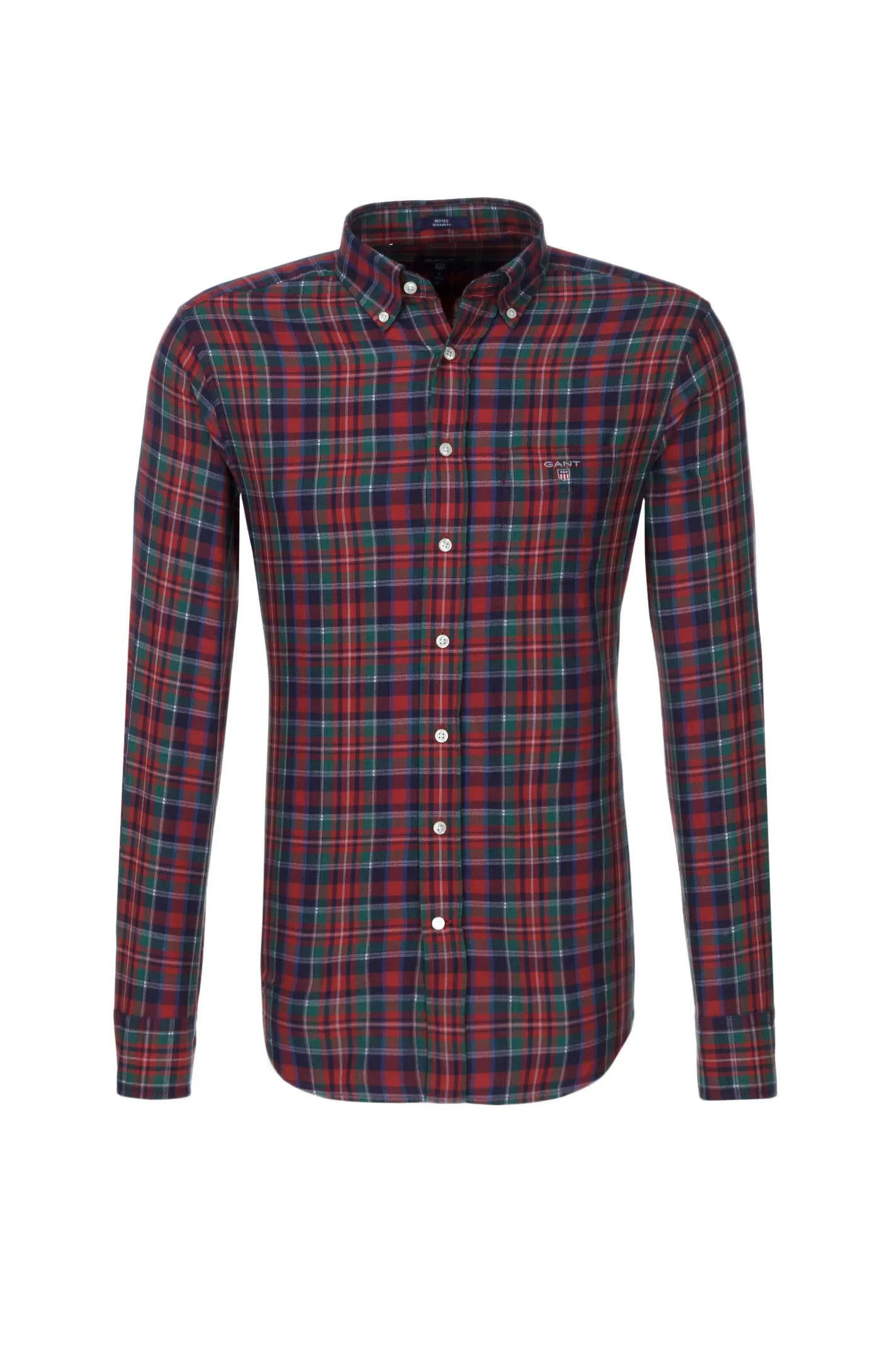 GANT Dark Indigo Tartan Plaid Button Down Shirt 364530 Size Medium