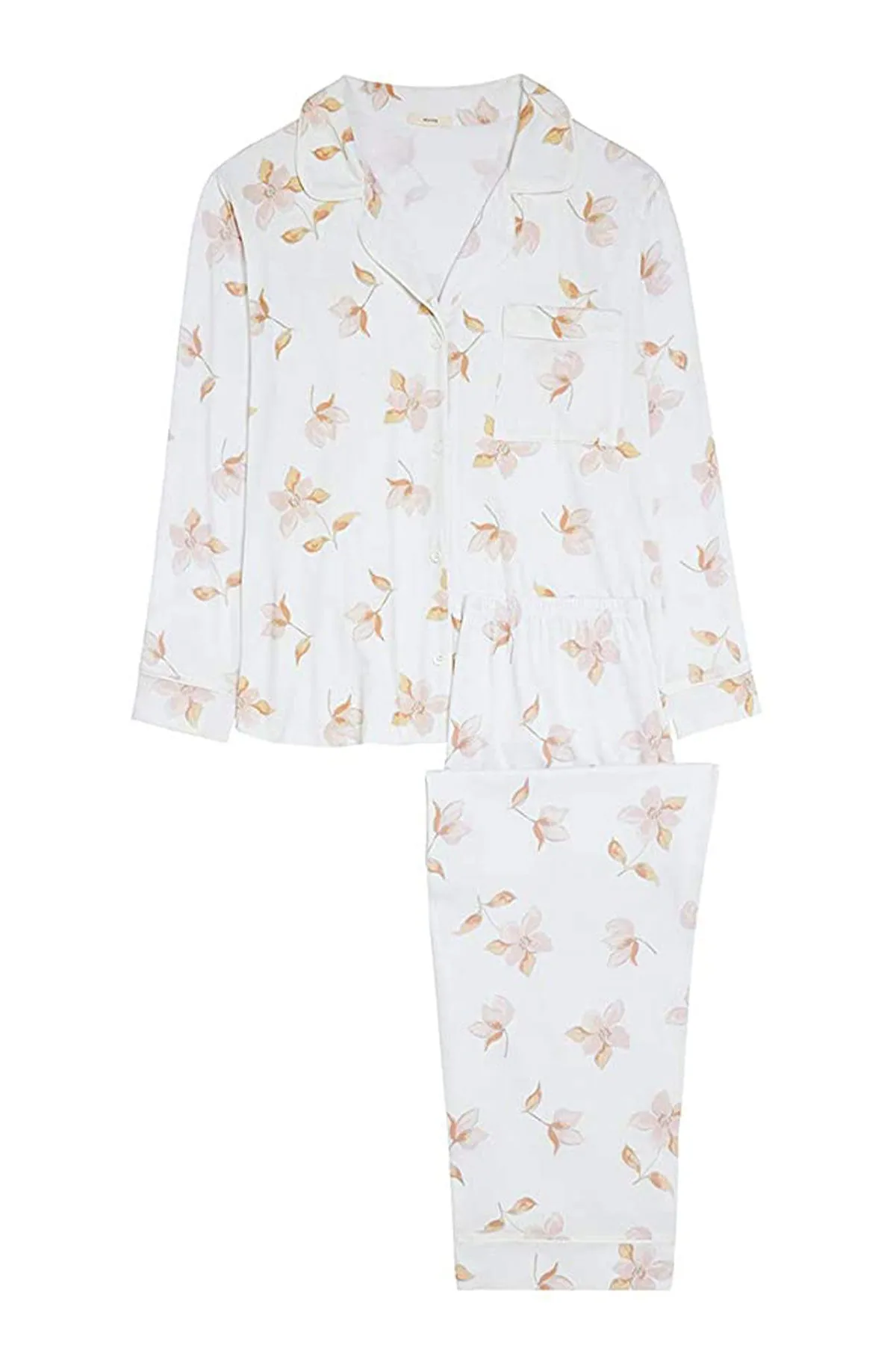 Garden Lilies Long Sleeve PJ Set in Ivory