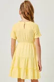 Girls Smocked Top Tiered Swiss Dot Dress