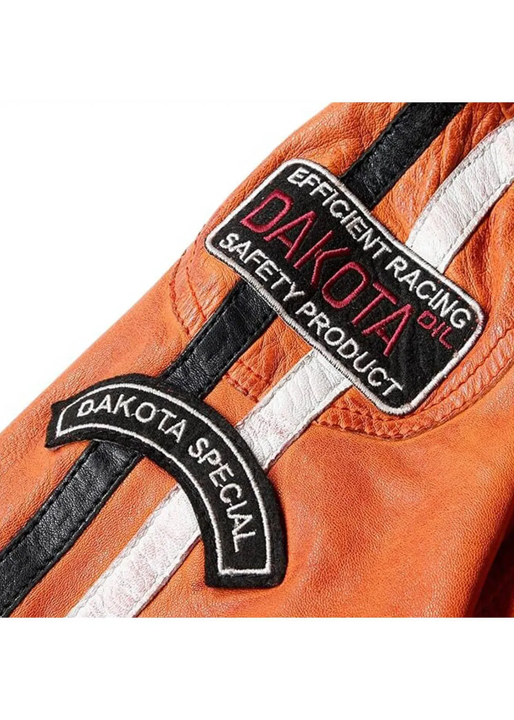 Grand Prix Dames Gulf Racing Leren Jas Oranje