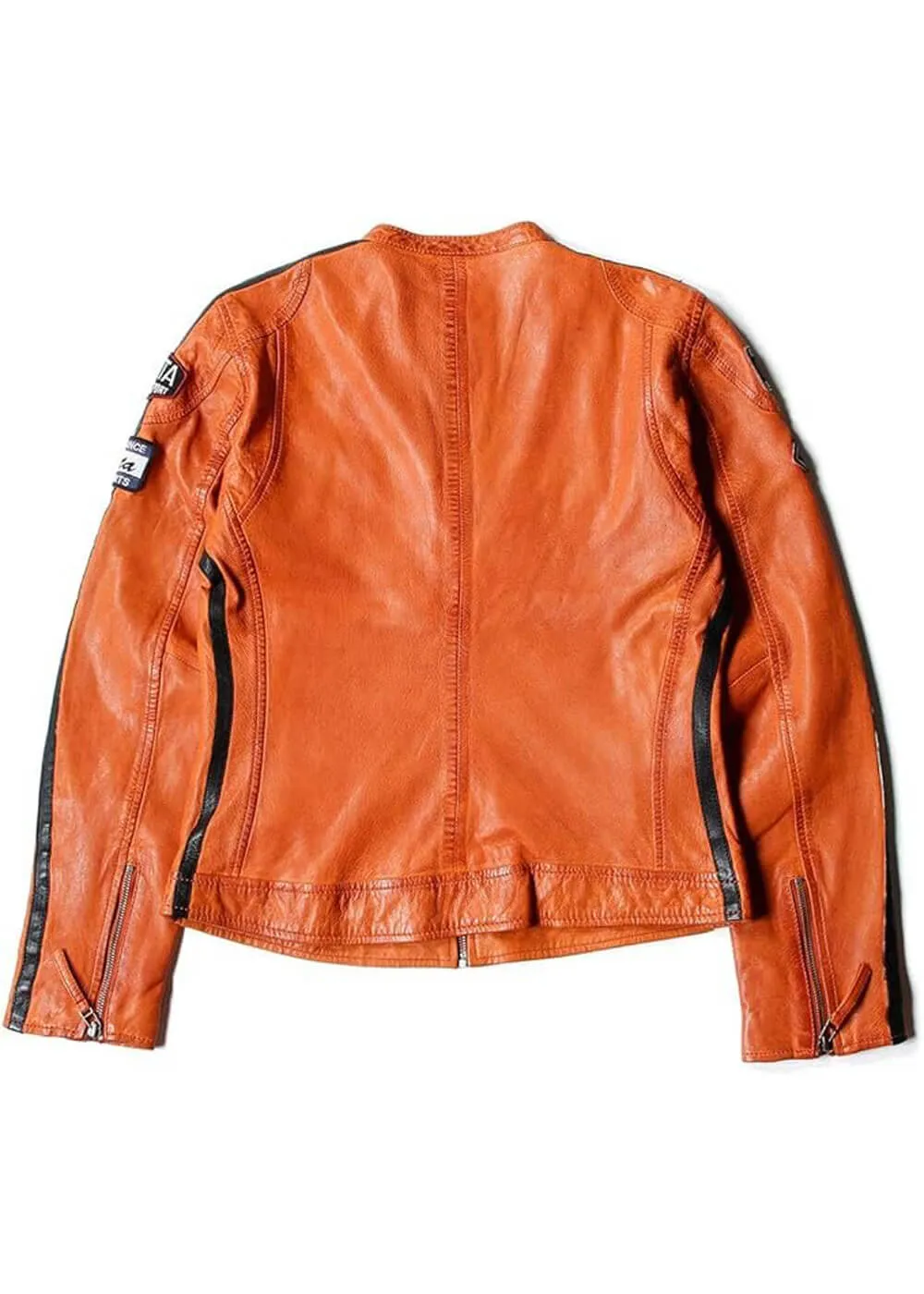 Grand Prix Dames Gulf Racing Leren Jas Oranje