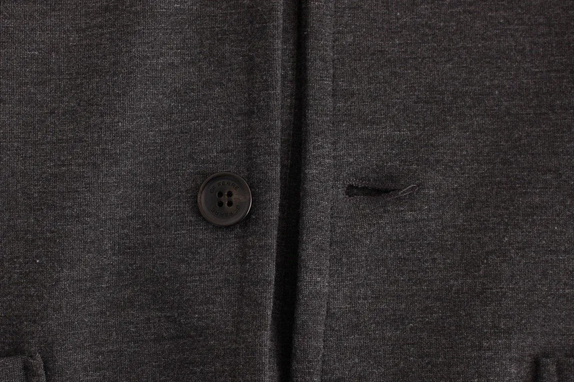 Gray Comfort Stretch Two Button Blazer
