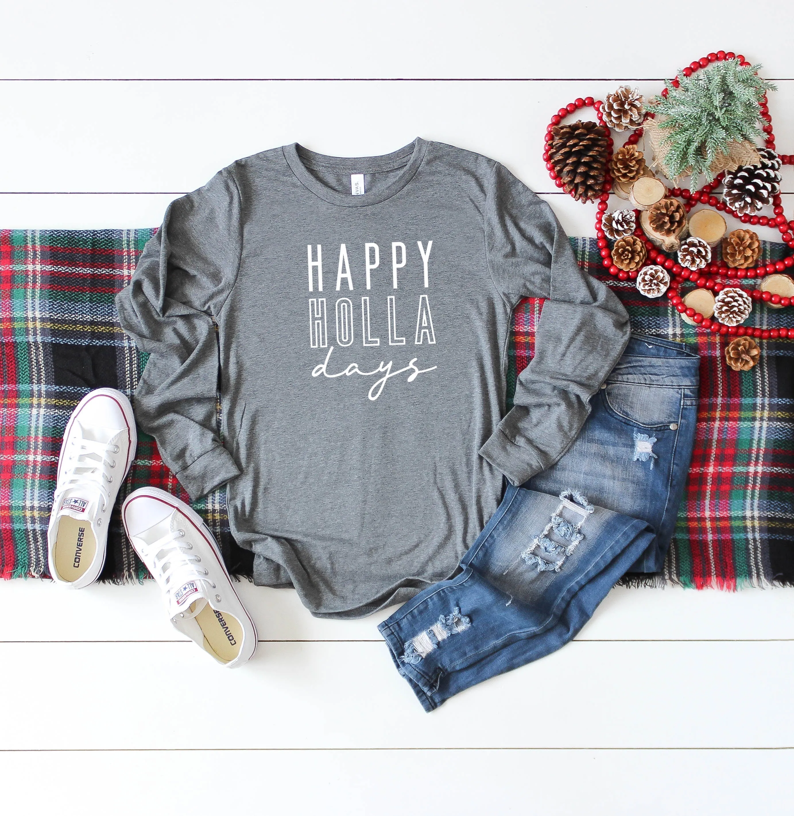 Happy Holla Days | Long Sleeve Crew Neck