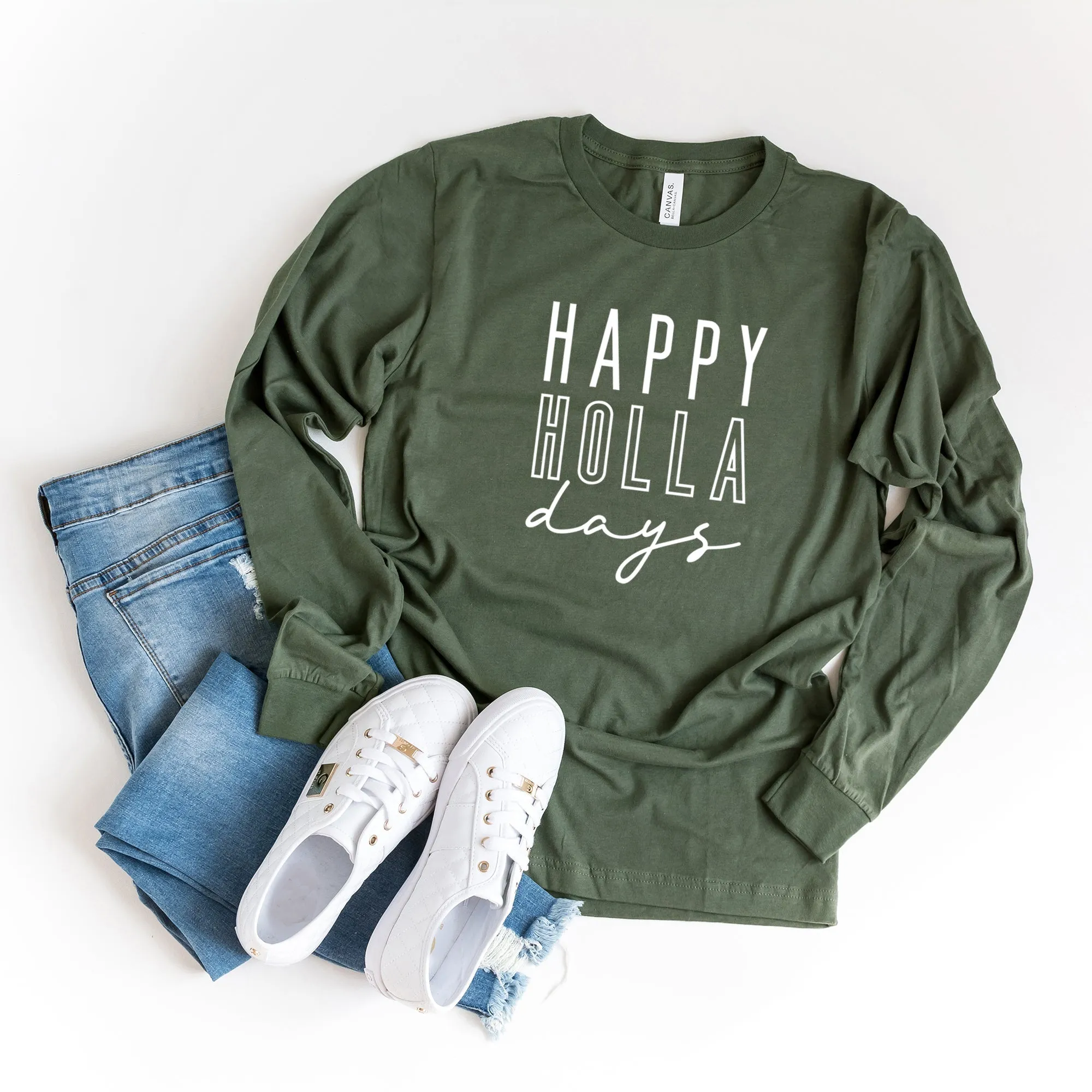 Happy Holla Days | Long Sleeve Crew Neck