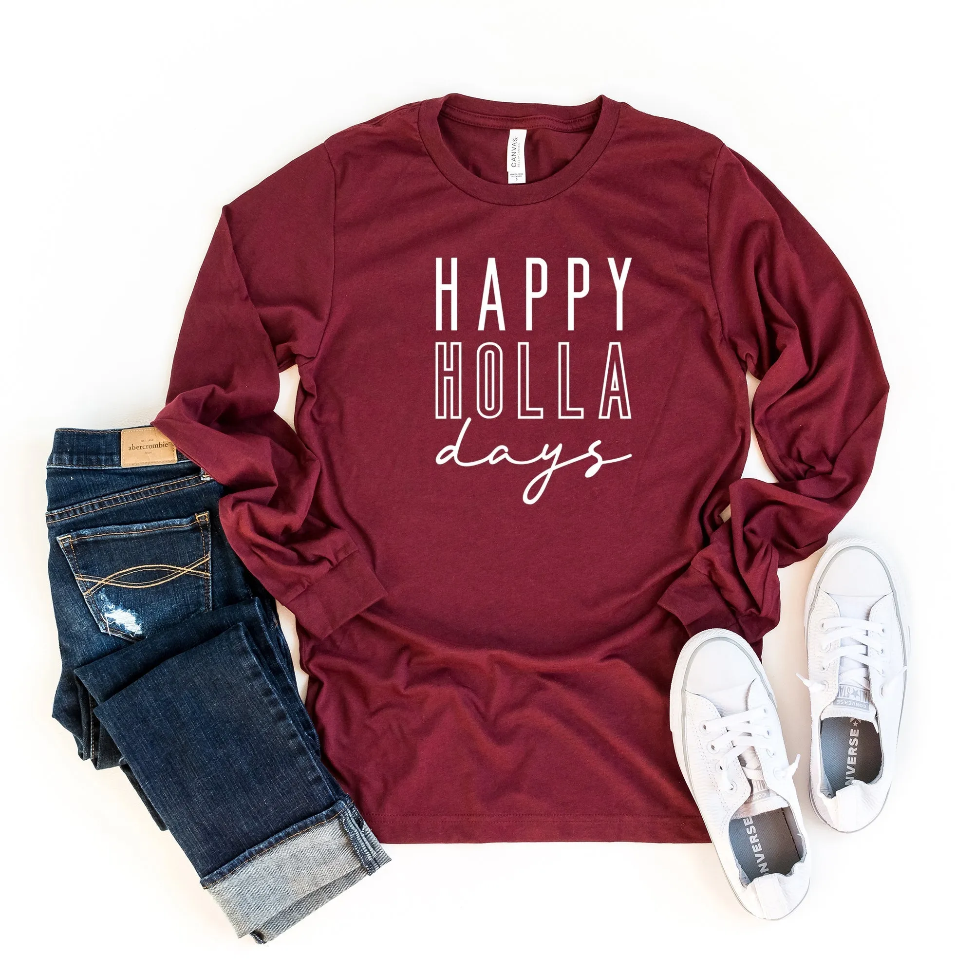Happy Holla Days | Long Sleeve Crew Neck