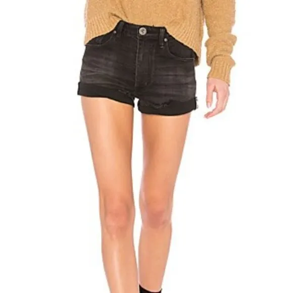 HARLETS HIGH WAIST SHORTS -  SUPERSTAR BLACK