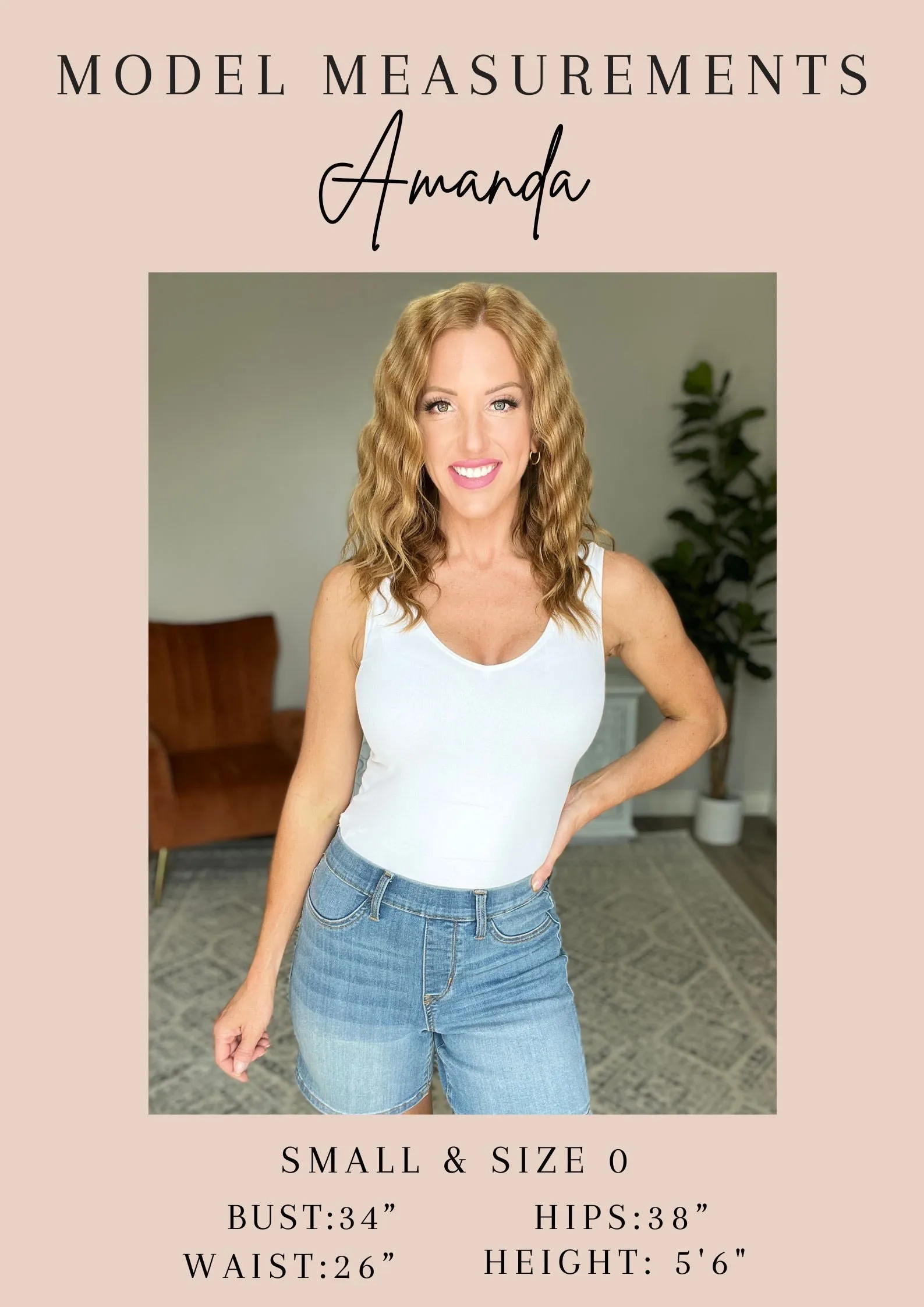 Hazel Blues® |  Jenna High Rise Control Top Cuffed Shorts in Pink