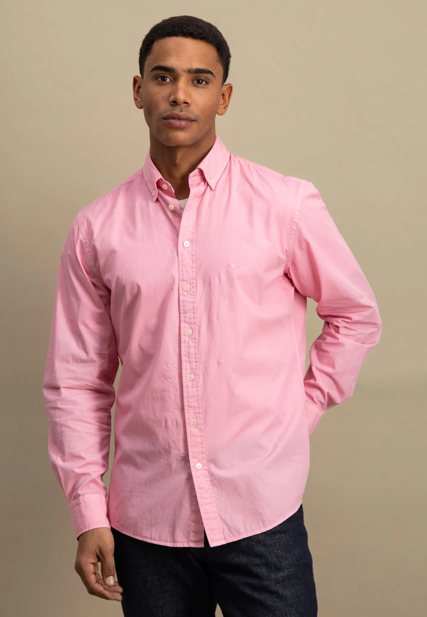 Hemd aus Baumwolle mit Button-Down-Kragen