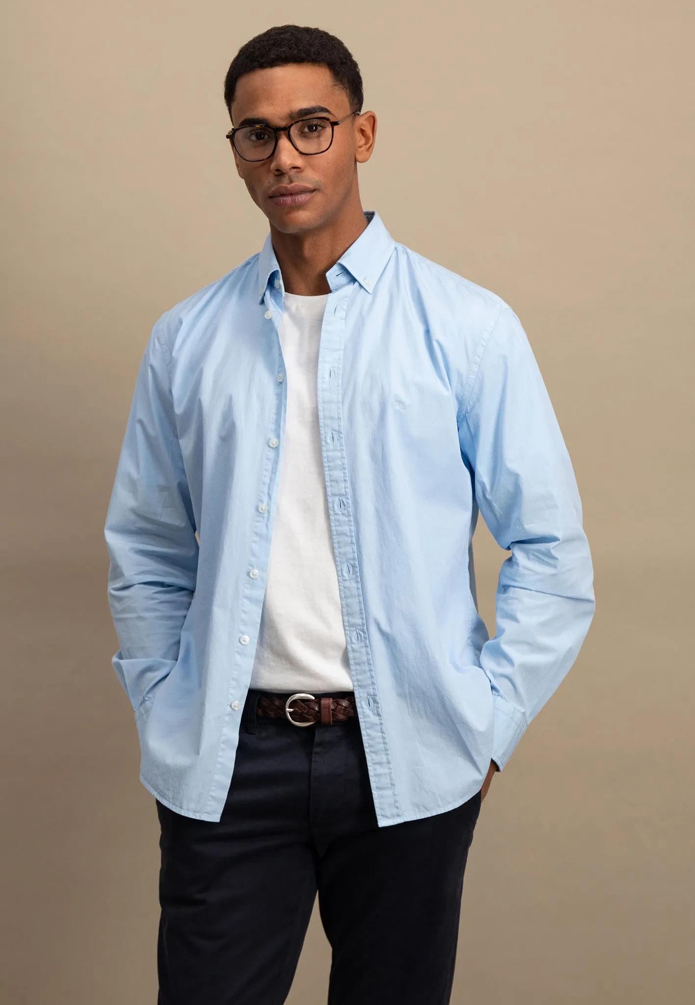 Hemd aus Baumwolle mit Button-Down-Kragen