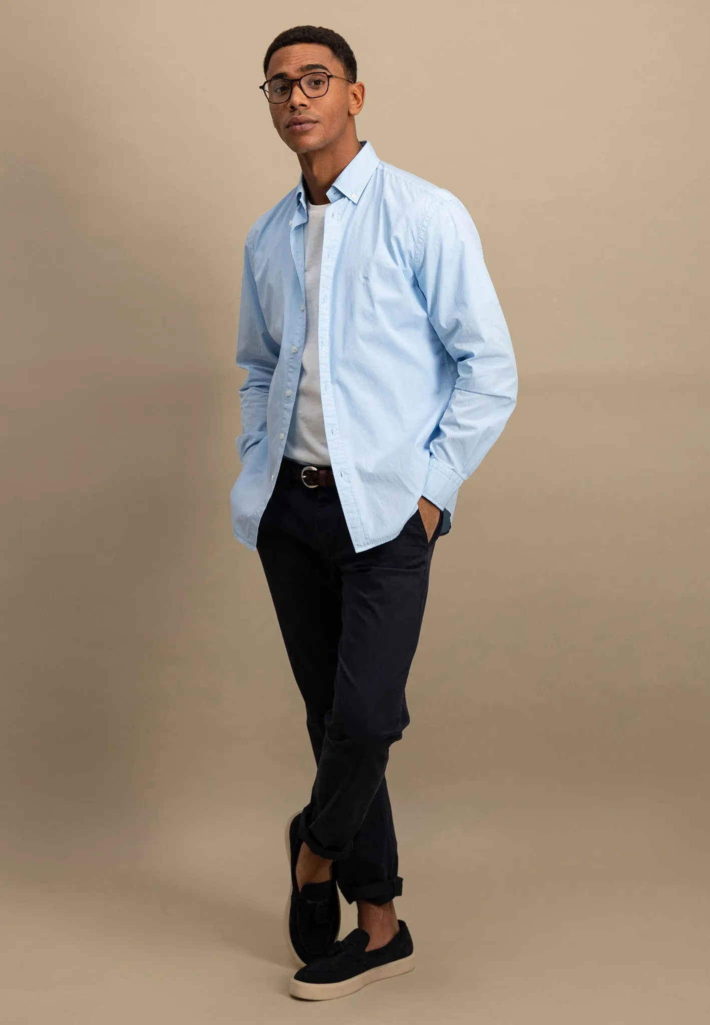 Hemd aus Baumwolle mit Button-Down-Kragen