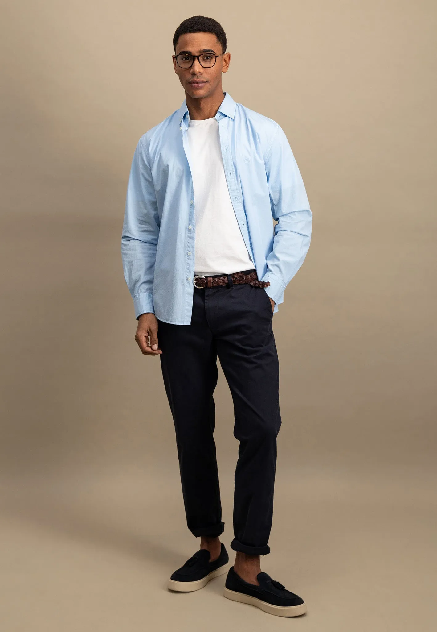 Hemd aus Baumwolle mit Button-Down-Kragen