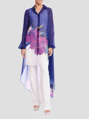 Hi Lo Flower Shirt in Orchid