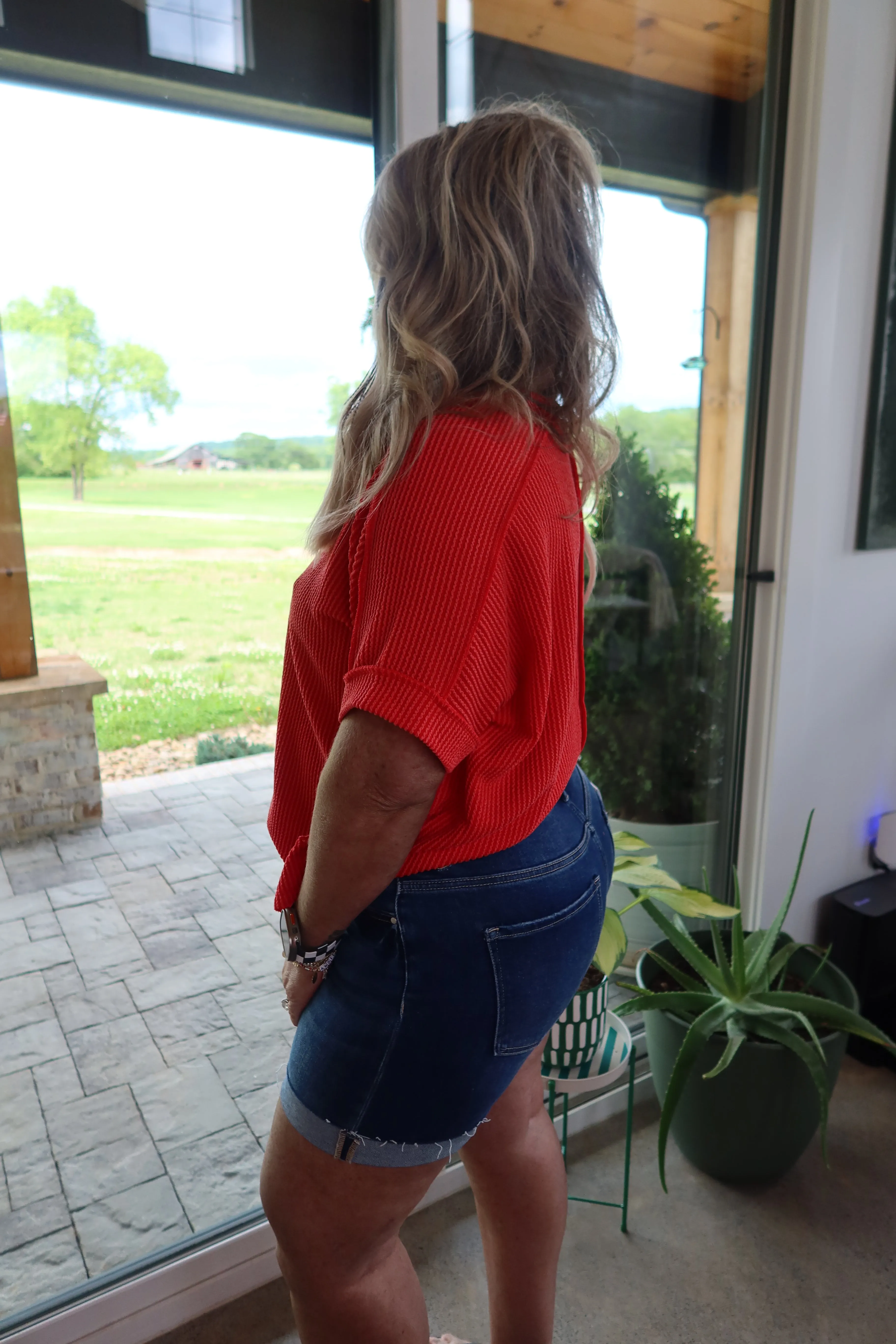 High Rise Cuffed Shorts