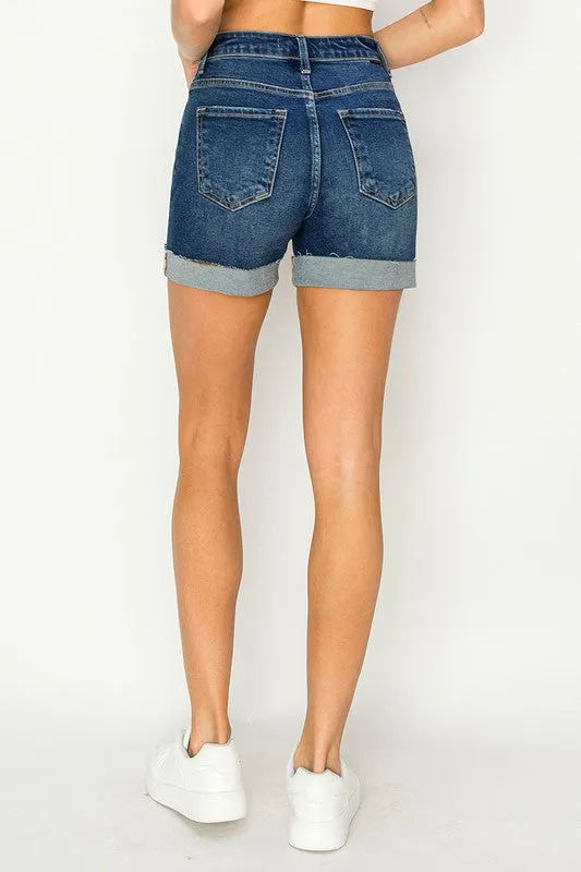 High Rise Cuffed Shorts