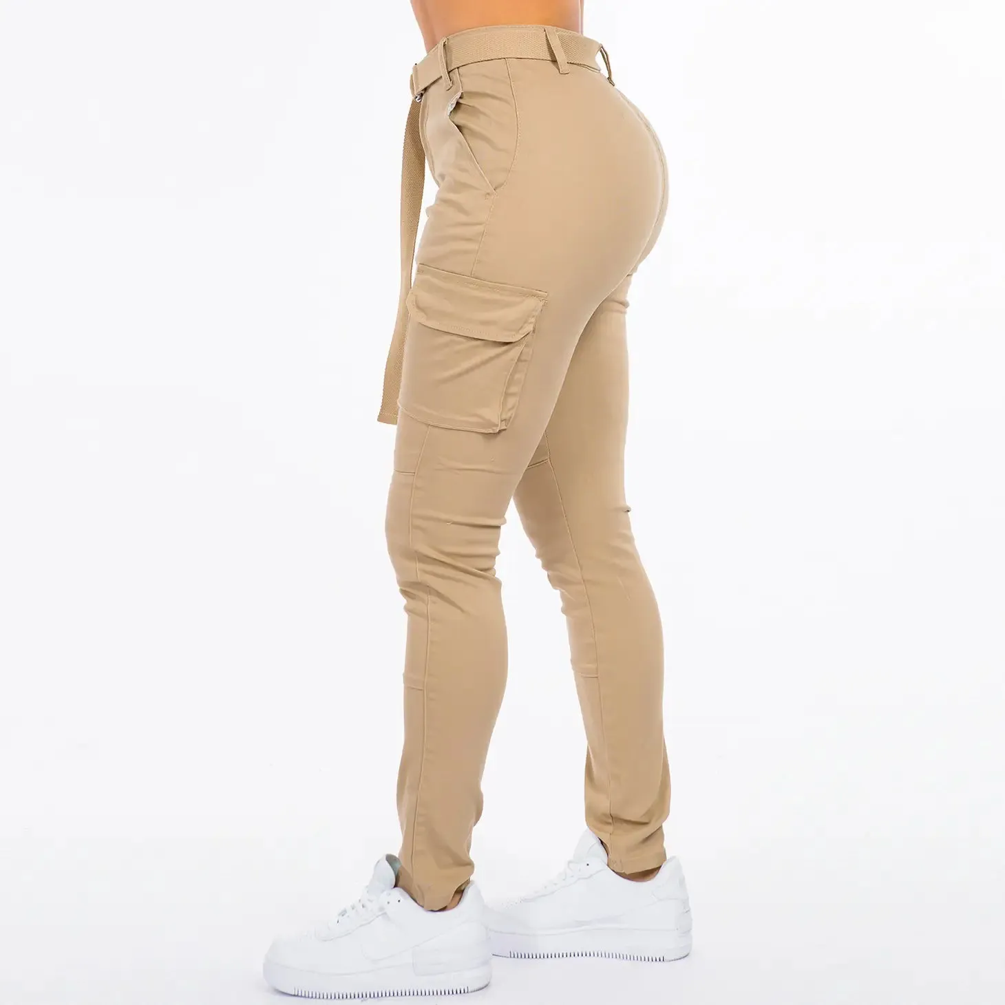 High-Waist Skinny Cargo Pants