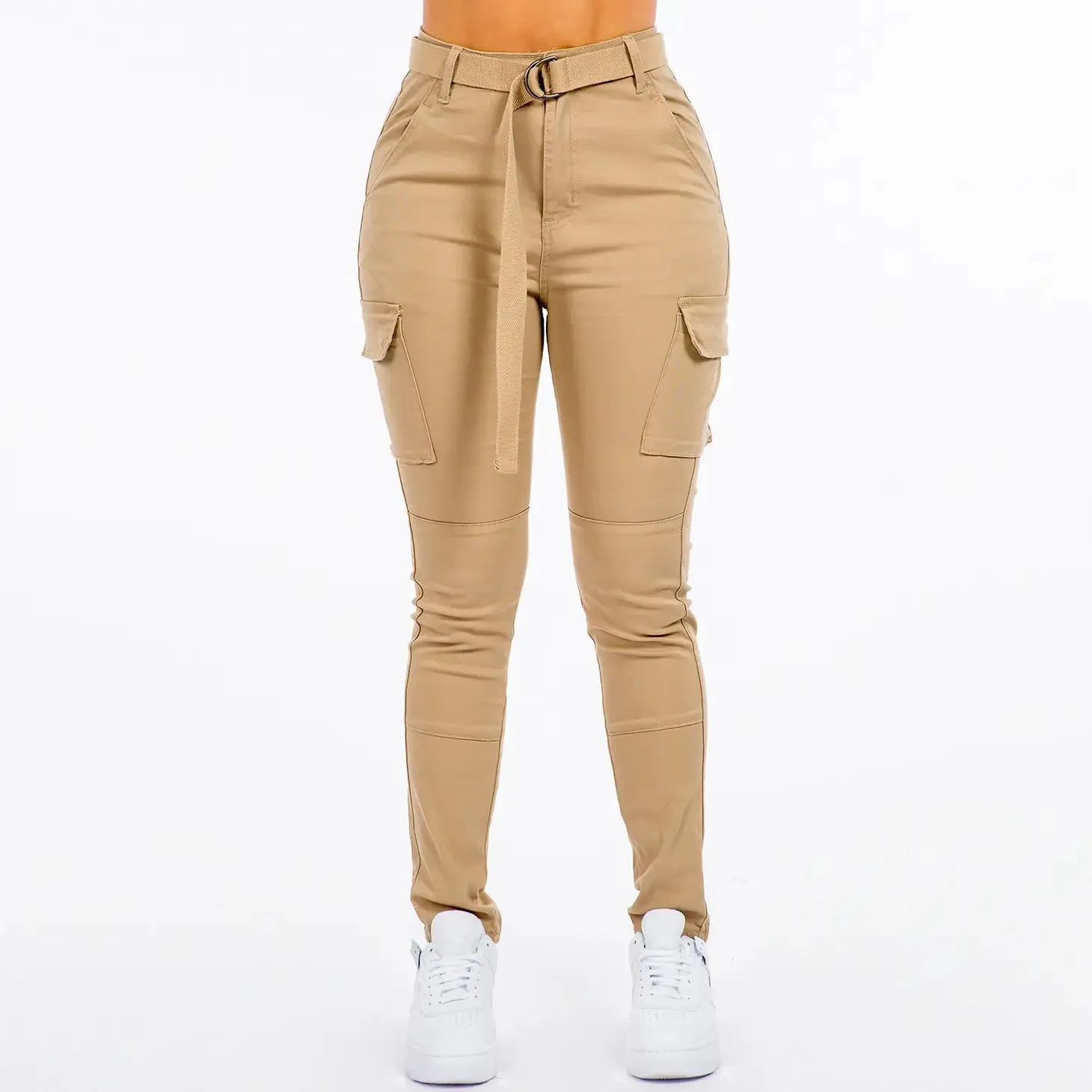 High-Waist Skinny Cargo Pants