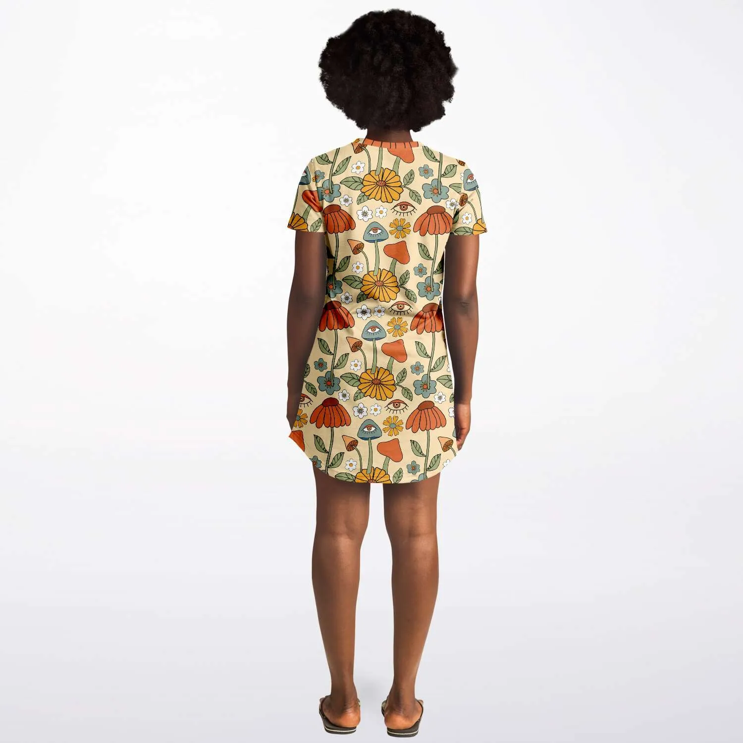 Hippie Mushroom Love Tshirt Dress