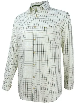 HOGGS OF FIFE Balmoral Luxury Tattersall Shirt - Mens - Green & Brown Check