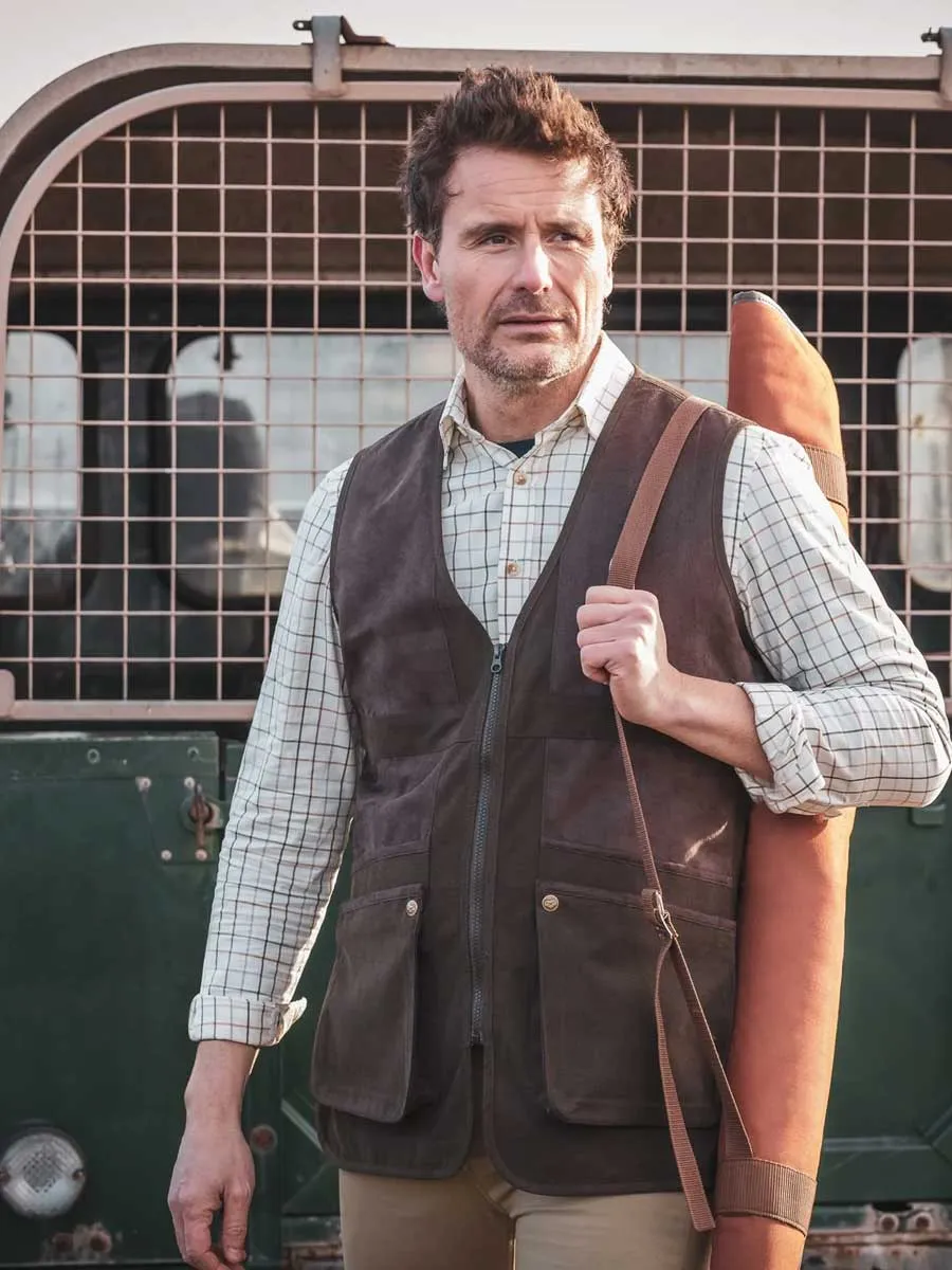 HOGGS OF FIFE Balmoral Luxury Tattersall Shirt - Mens - Green & Brown Check