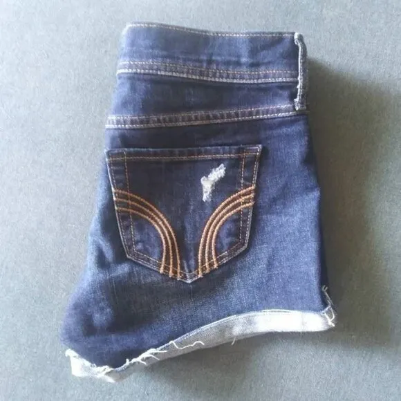 Hollister Cuffed Denim Shorts Sz 3 W 26