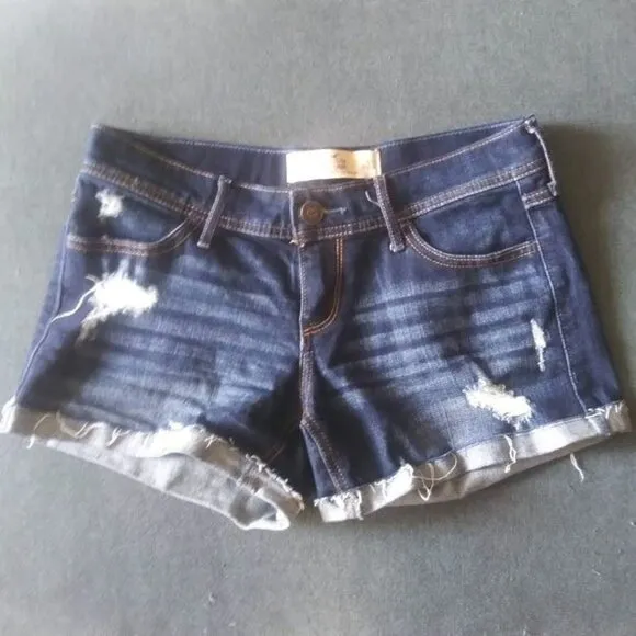 Hollister Cuffed Denim Shorts Sz 3 W 26