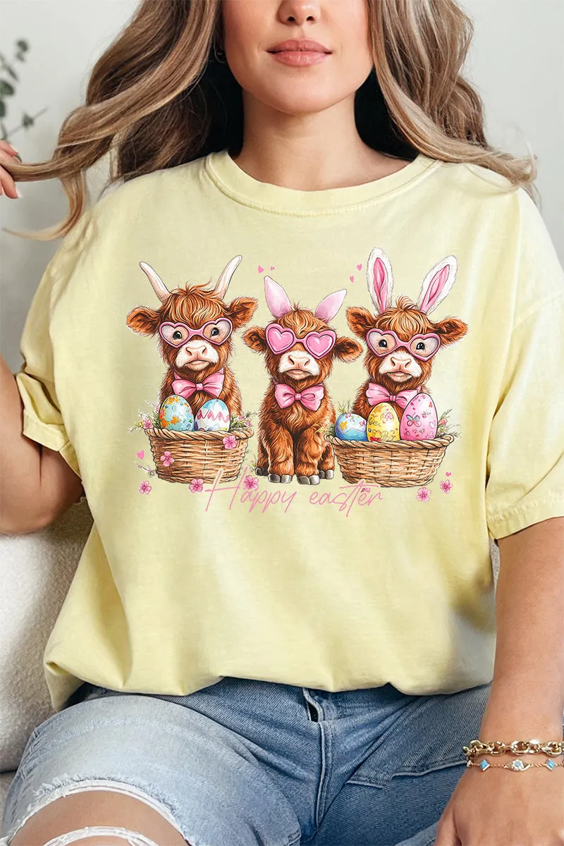 Hoppy Highland Easter Comfort Colors Adult Ring-Spun Cotton Tee