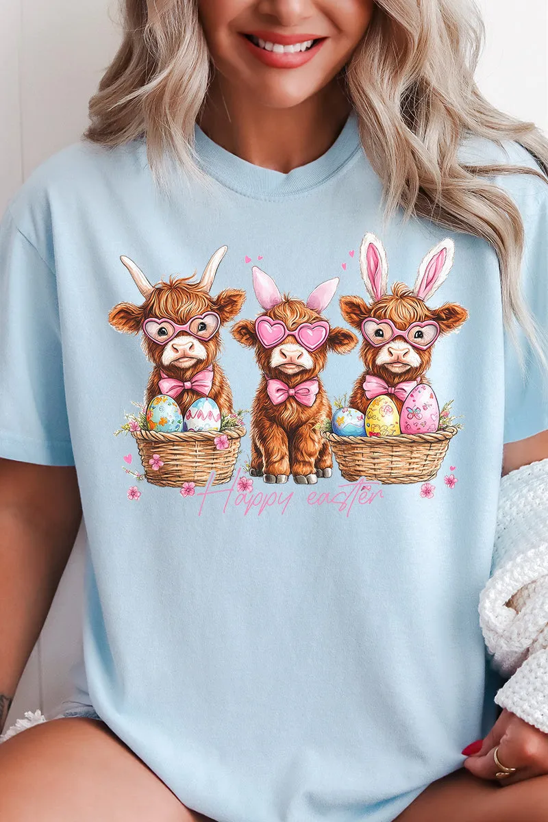 Hoppy Highland Easter Comfort Colors Adult Ring-Spun Cotton Tee