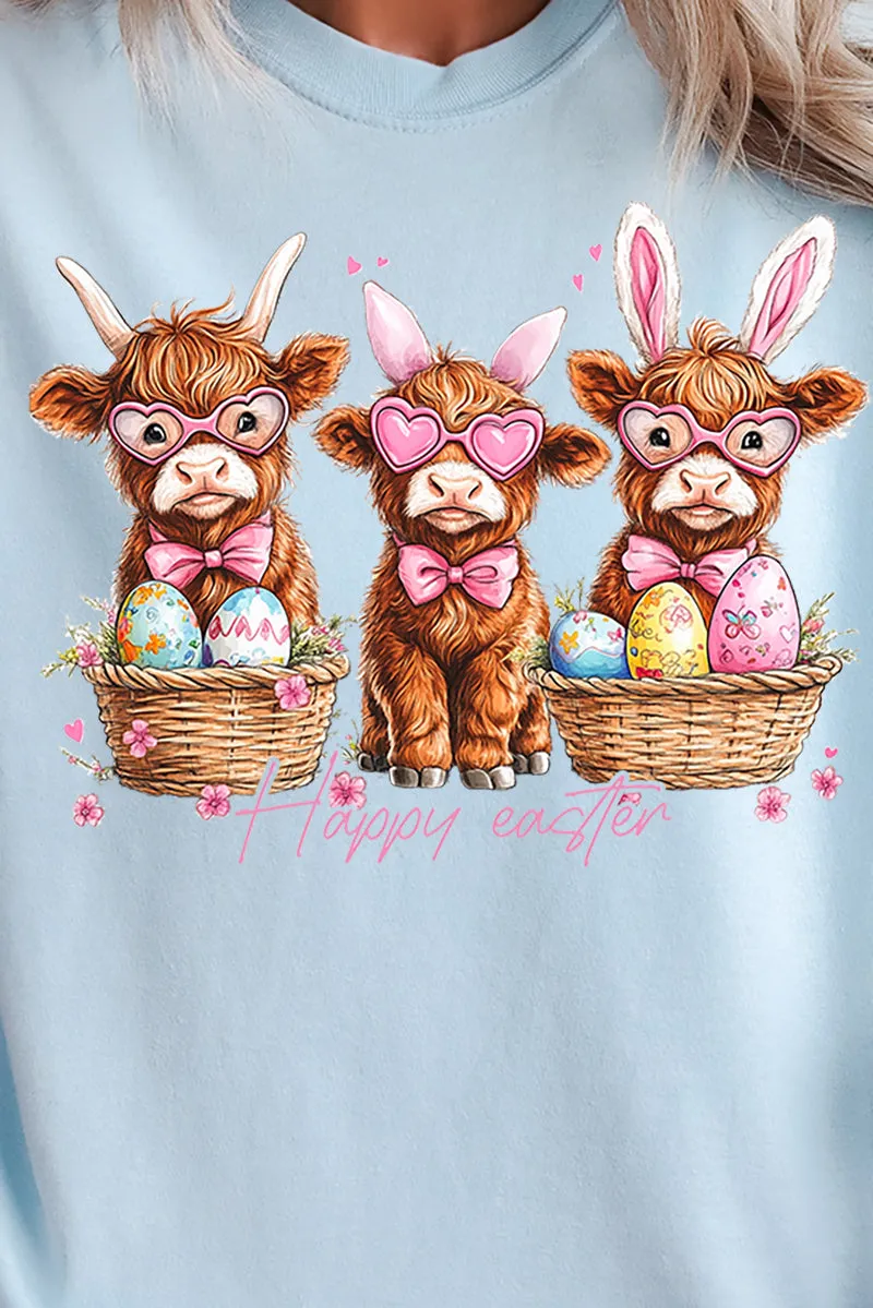 Hoppy Highland Easter Comfort Colors Adult Ring-Spun Cotton Tee