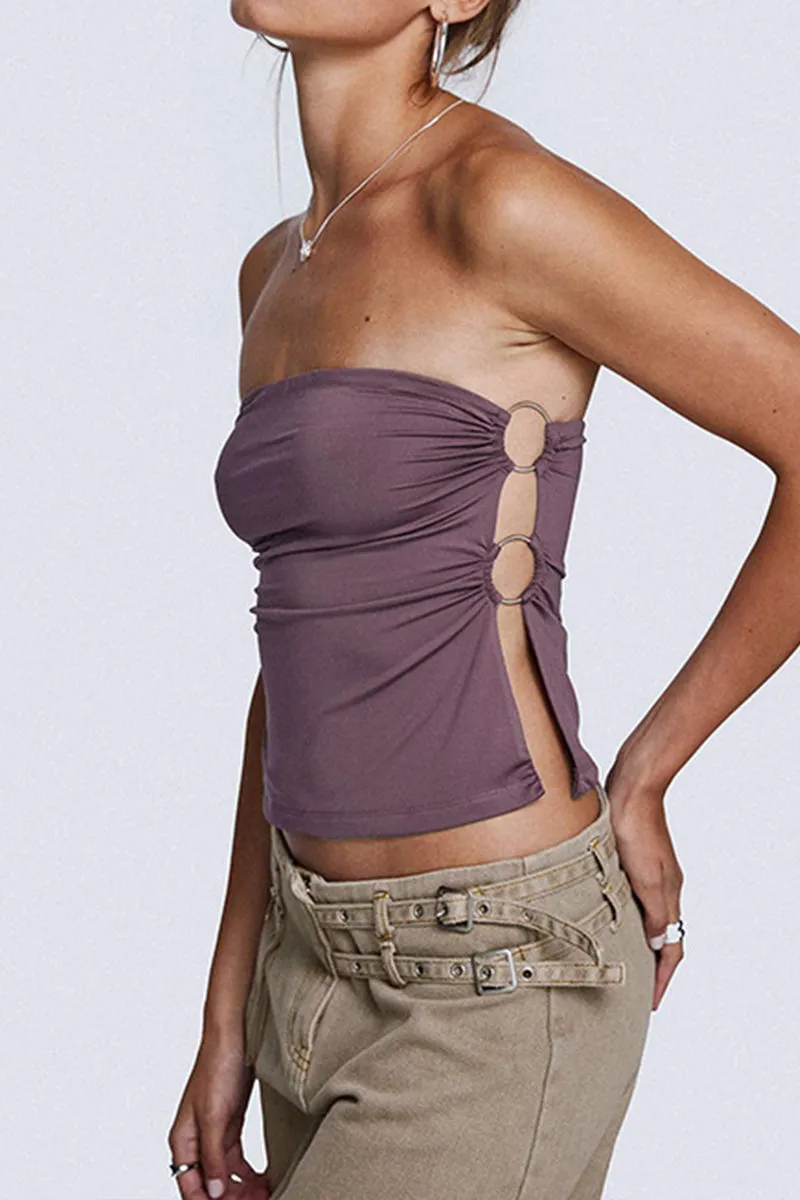 HTZ1038 Strapless Ruched Tube Top