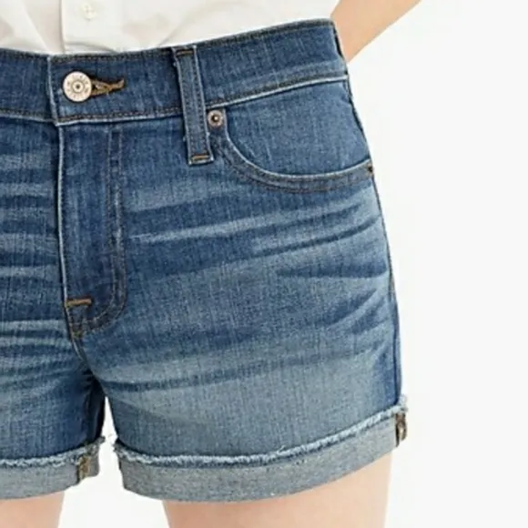 J.Crew Denim Cuffed Shorts in Medium Wash Size 27