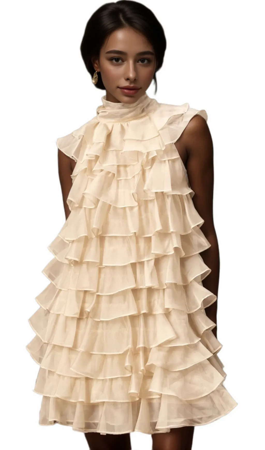 Jessica tiered flounce sleeveless mini dress