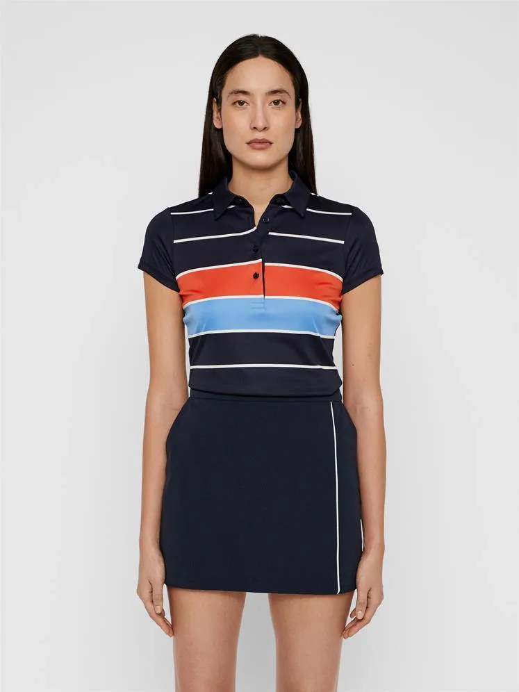 J.Lindeberg Womens ALISSA TX JERSEY GOLF POLO - JL NAVY