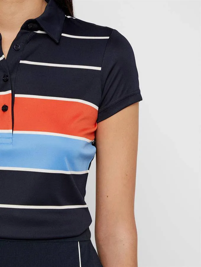 J.Lindeberg Womens ALISSA TX JERSEY GOLF POLO - JL NAVY