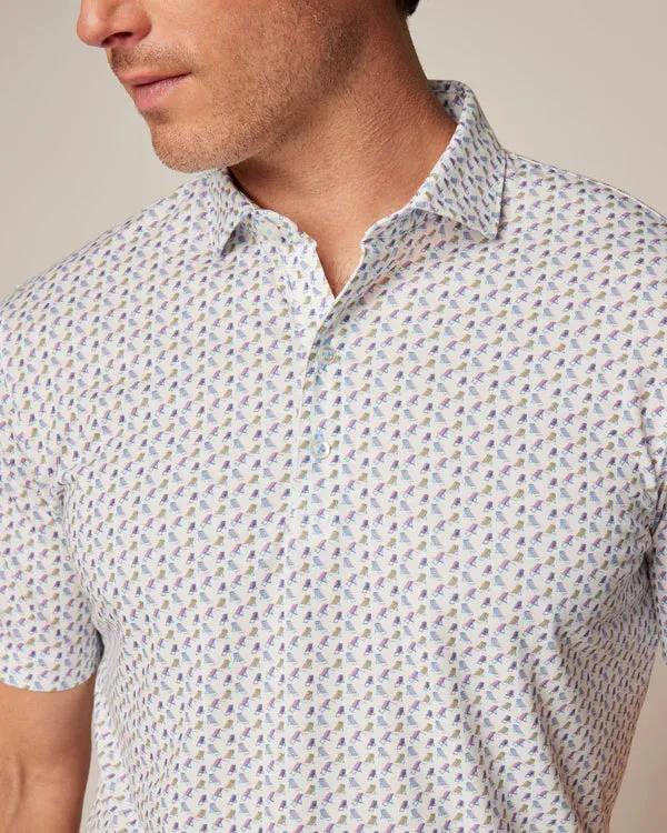 Johnnie O - Sitton Printed Top Shelf Performance Polo - White