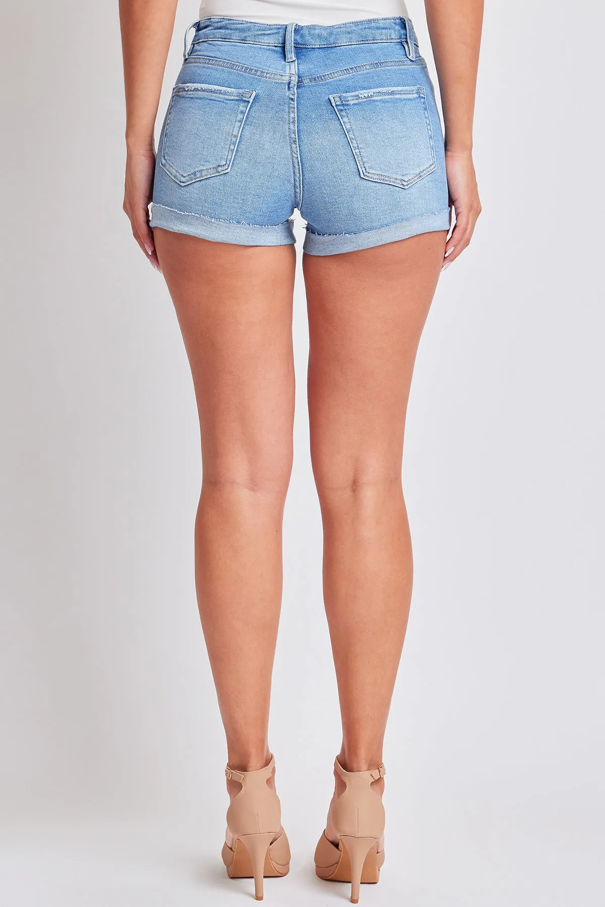 Junior Mid Rise Raw Edge Cuff Denim Short, Pack of 12
