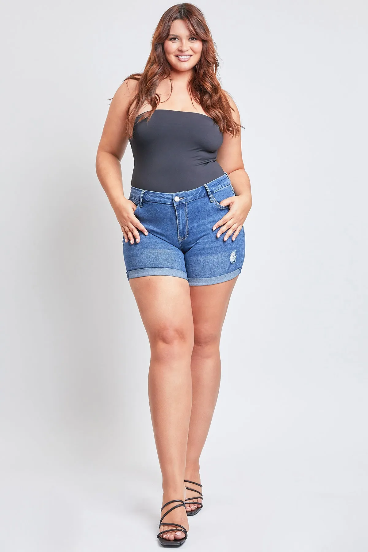 Junior Plus Curvy Fit Ultra High Rise Cuffed Short, Pack of 6
