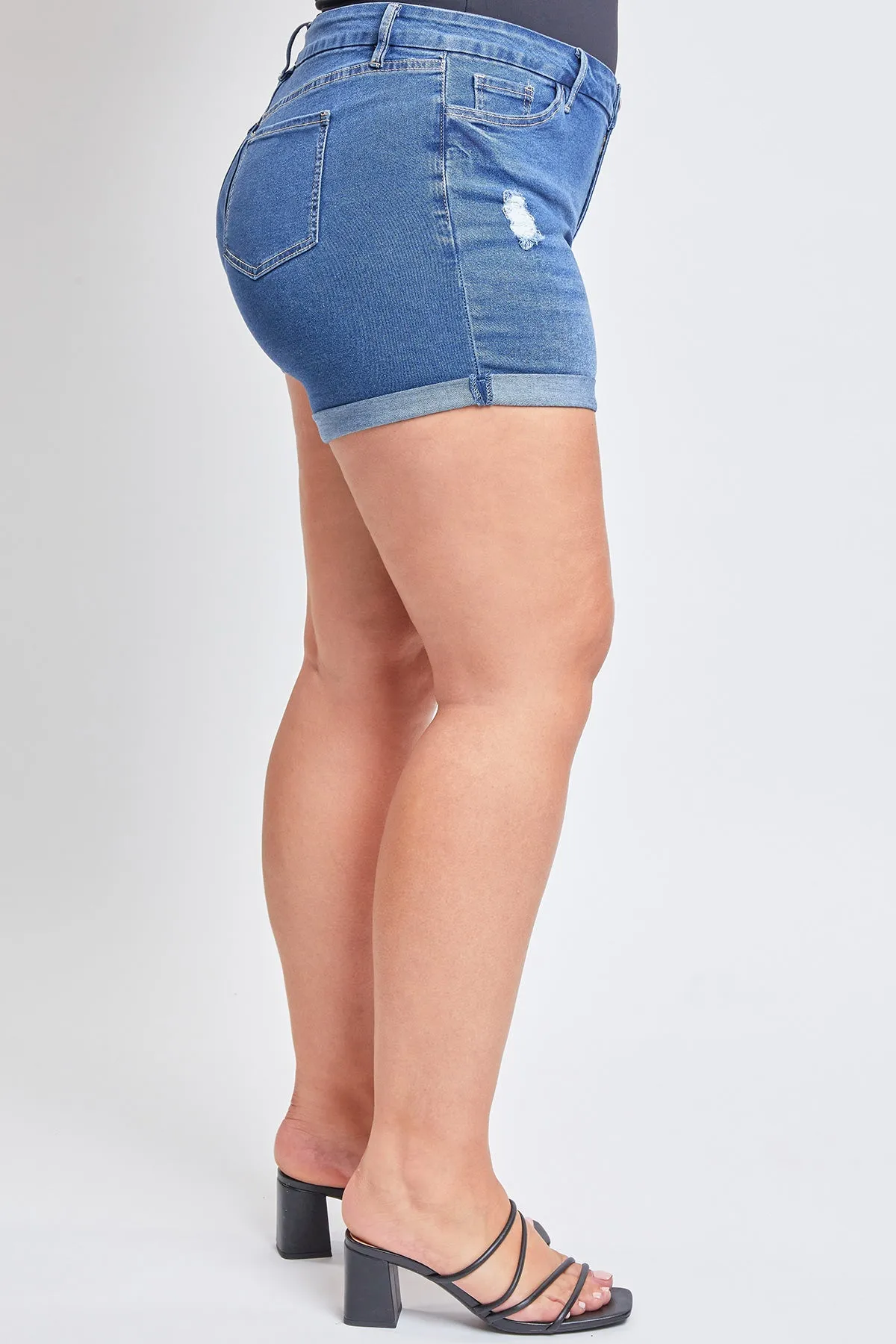 Junior Plus Curvy Fit Ultra High Rise Cuffed Short, Pack of 6