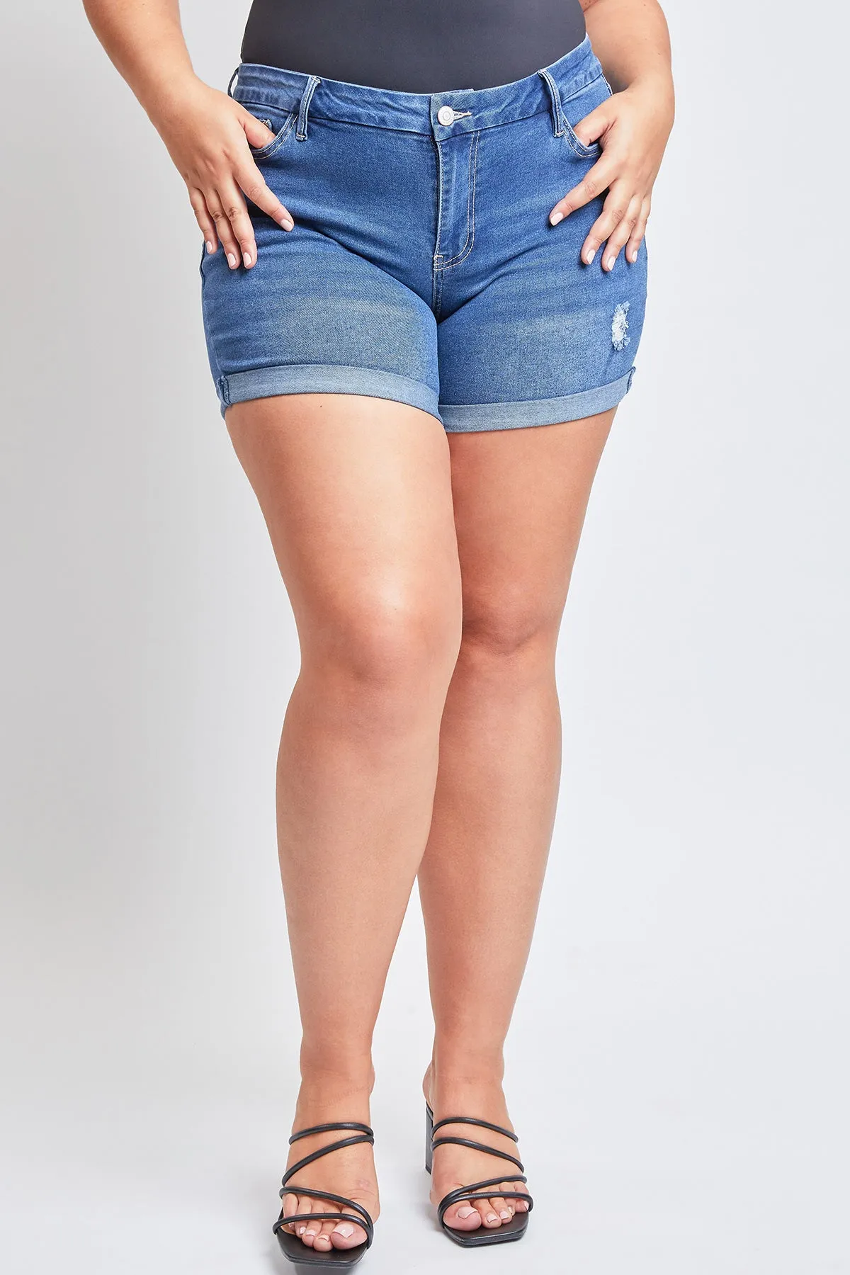 Junior Plus Curvy Fit Ultra High Rise Cuffed Short, Pack of 6