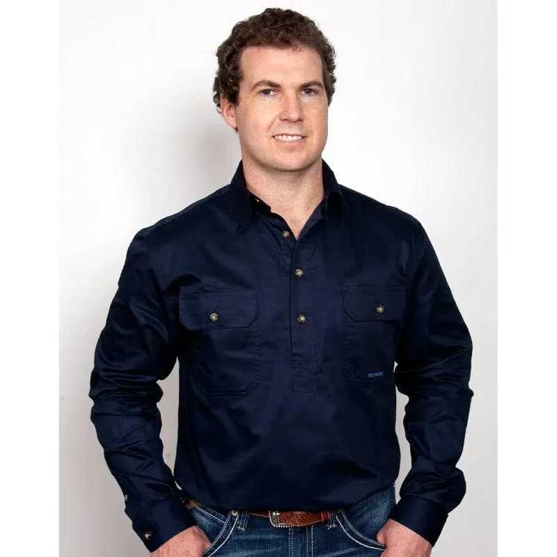 Just Country Workshirt Mens Cameron Half Button (10101)