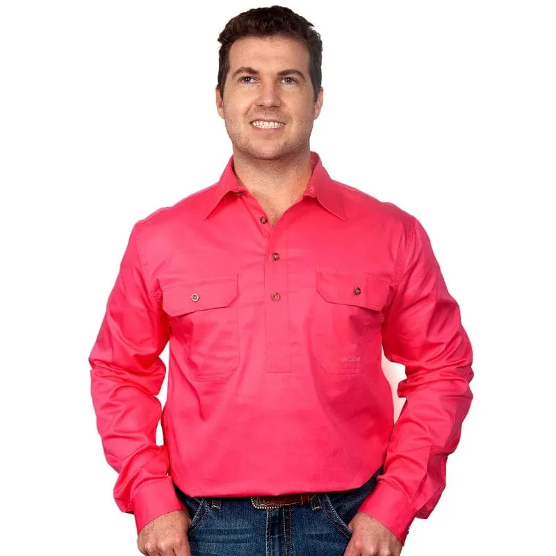 Just Country Workshirt Mens Cameron Half Button (10101)